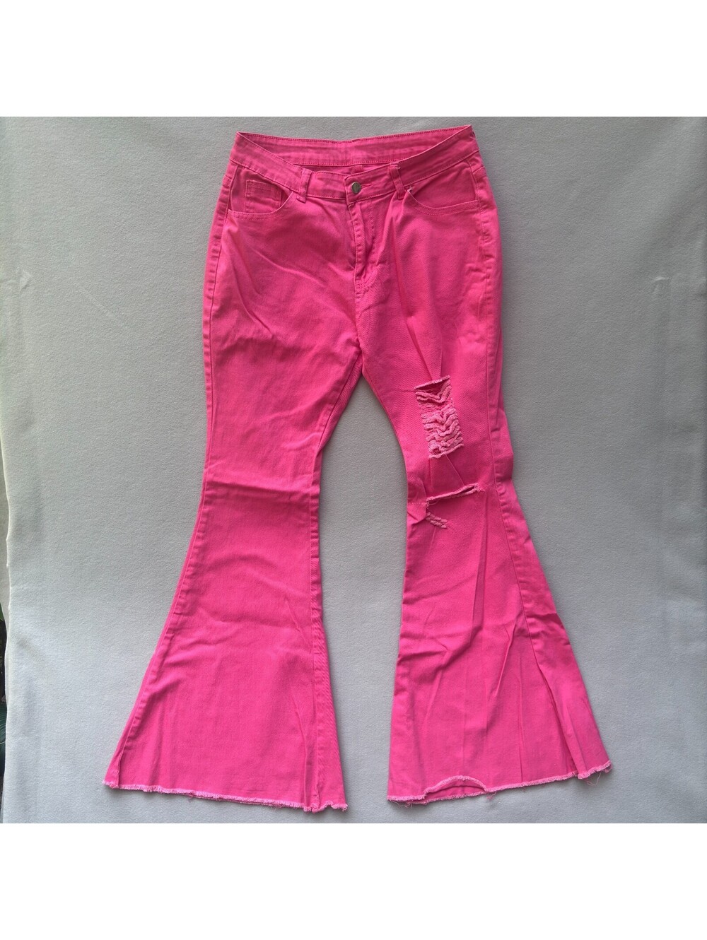 Hot Pink Bell Bottoms Jeans Womens Flare Leg Retro unknown size Barbiecore
